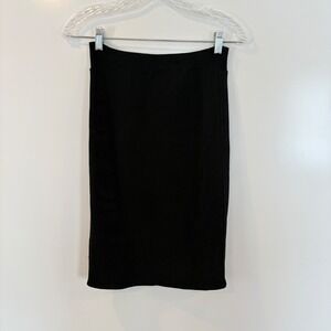 Marciano Los Angeles Black Bandage Pencil Skirt Ribbed Knit Bodycon Large